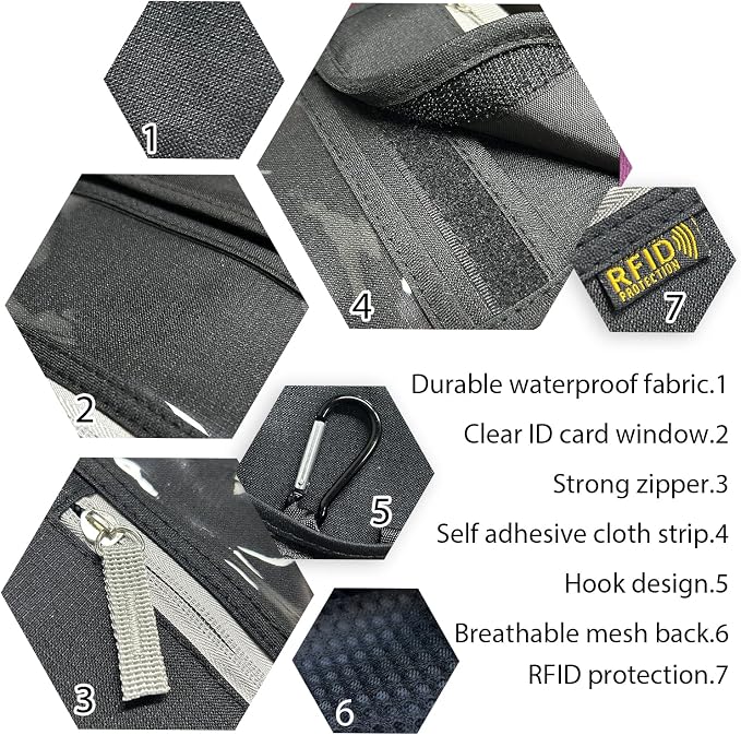 Travel Neck Wallet, RFID Blocking Passport Holder with Adjustable Neck Strap for Men and Women to Keep Cash, Credit Cards and Travel Documents Safe - Black