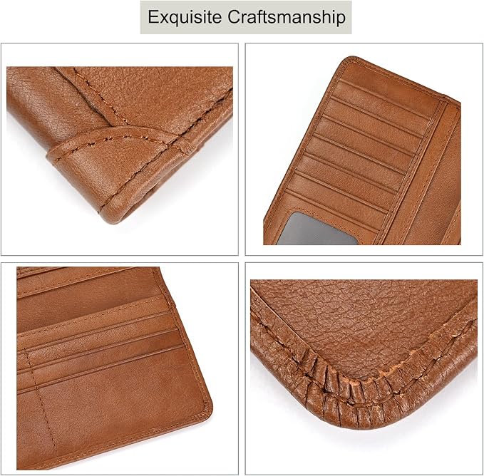 Genuine Leather Long Wallet for Men, Large Capacity Purse Clutch Bag Handbag Checkbook Cash Credit Cards Phone Holder | Large Capacity