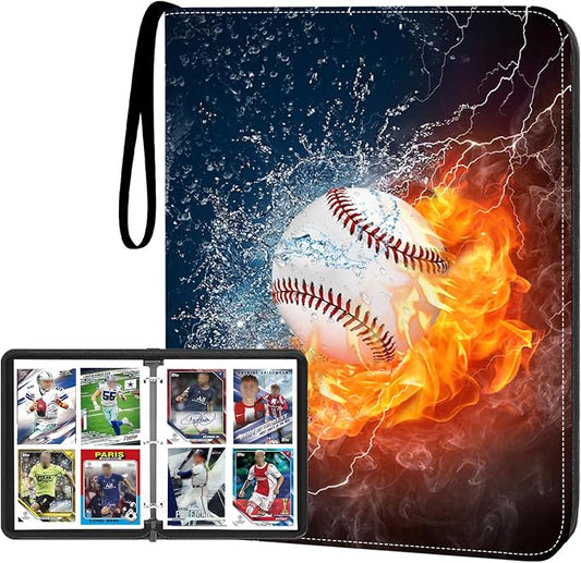 4-Pocket Baseball Card Binder - Holds 400 Cards with 50 Removable Sleeves | Sports & Trading Card Album for Collectibles