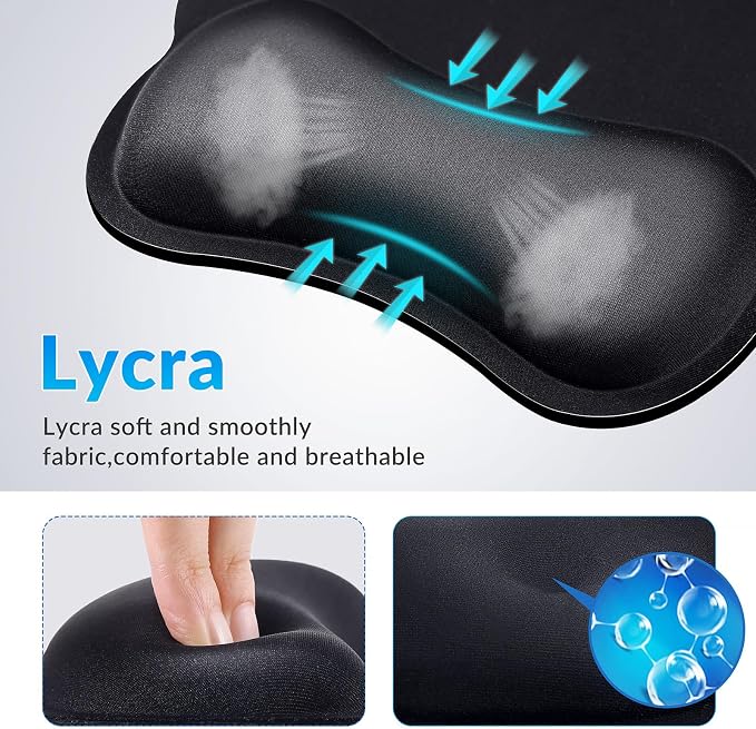 Gimars Upgrade Round Mouse Pad with Wrist Rest, Enlarge Smooth Superfine Fibre Memory Foam Ergonomic Comfortable Gaming Mousepad with Nonslip Base for Pain Relief, Laptop Computer Office, 10.8 x 9.7''