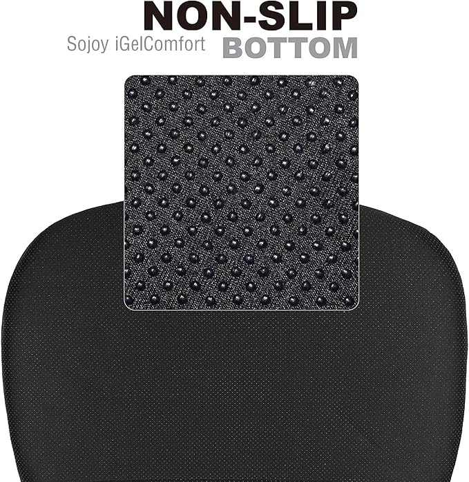 Sojoy Truck Seat Cushion – Gel Memory Foam Seat Pad with Lumbar & Back Support, for Office Chair, Car & Semi-Truck, Pain Relief & All-Day Comfort