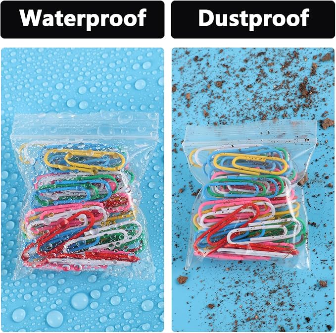 500 PCS 2" x 2" Small Plastic Bags for Jewelry Mini Clear Plastic Poly Bag 2 Mil with Resealable Lock Seal Zipper for Storage Gifts Candy Screws