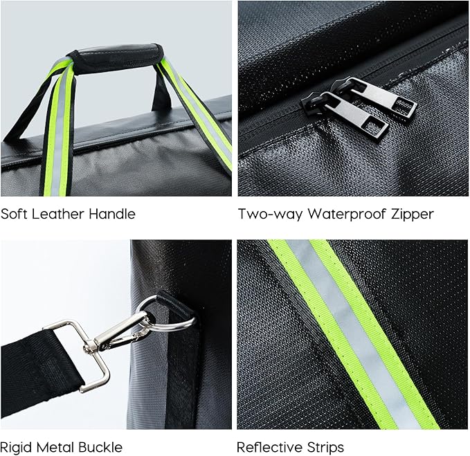 Viesembo Large Fireproof Document Bags, Fire Proof Safe For Home Documents | Waterproof, 24x14x12 In, Travel Duffel Bag, Lithium Battery Storage,Document Organizer, For Cash