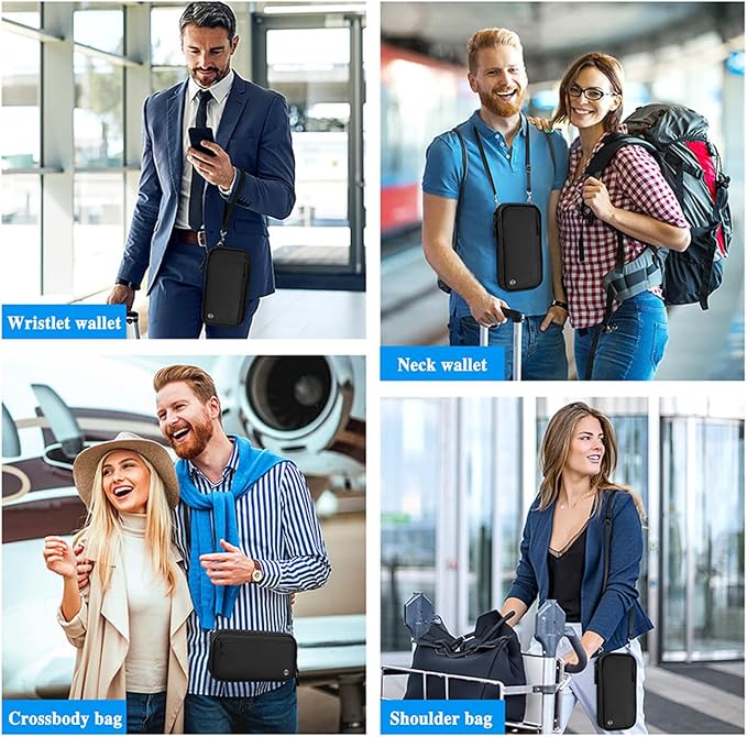 Family Passport Holder, RFID Blocking Multi-functional Travel Document Organizer, for Women, Men, and Families