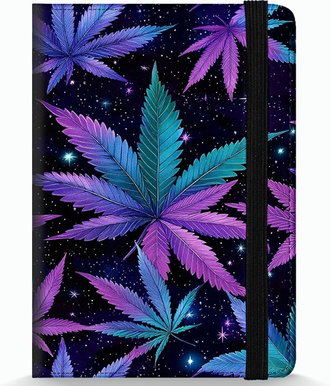 Passport Holder Wallet Cover Case,RFID Blocking Passport Cover,Large Capacity Travel Wallet with Multi Card Slots (Weed Leaf Pattern)