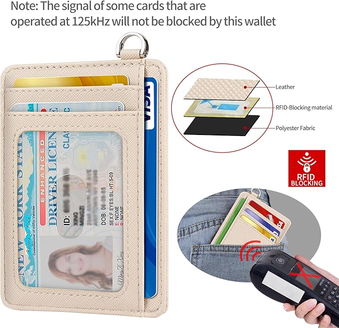Slim Minimalist Front Pocket Wallet, RFID Blocking Credit Card Holder Wallet with Detachable D-Shackle for Men Women