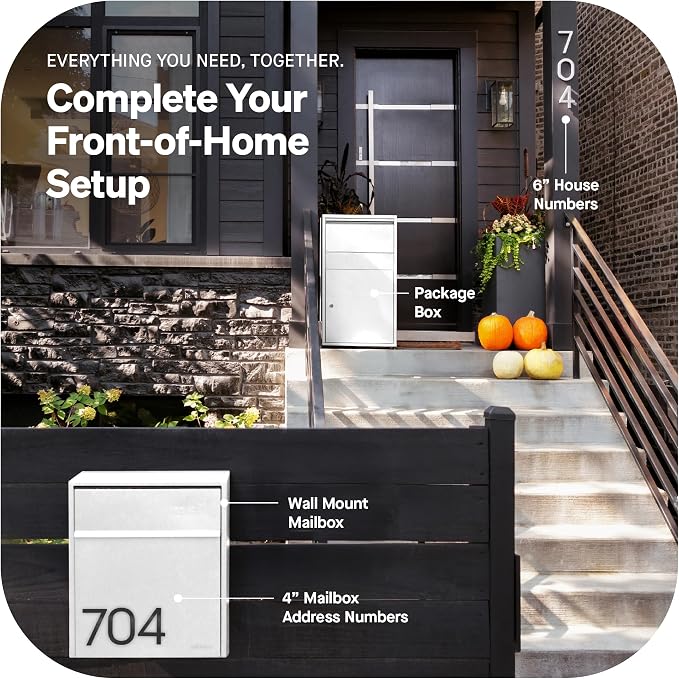 Adoorn Lockable Wall Mount Mailboxes for Outside - Large Anti-Theft Locking Mailbox for Letters - Weatherproof Construction - Durable Steel - 18.5" H x 15" L x 7.5" D - White
