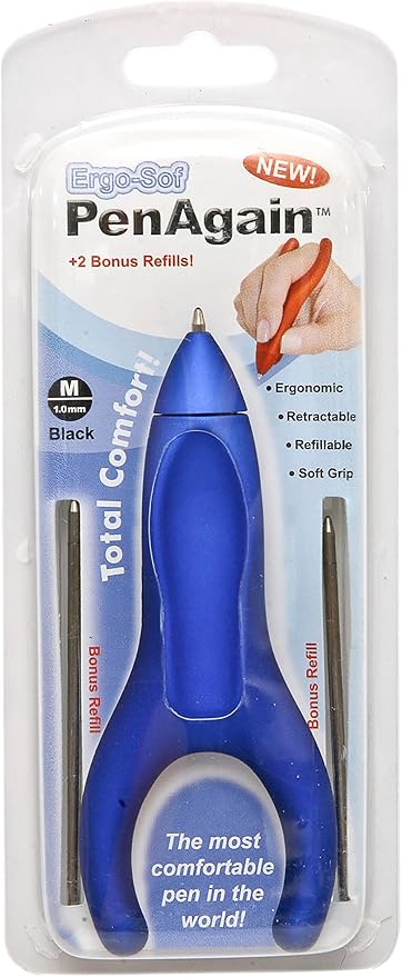 PenAgain ErgoSof Pen Ehlers-Danlos Arthritis Carpal Tunnel Pain Relief Blue (00021) | Ehlers-Danlos Relief, Arthritis Relief, Carpal Tunnel Relief, Model 00021