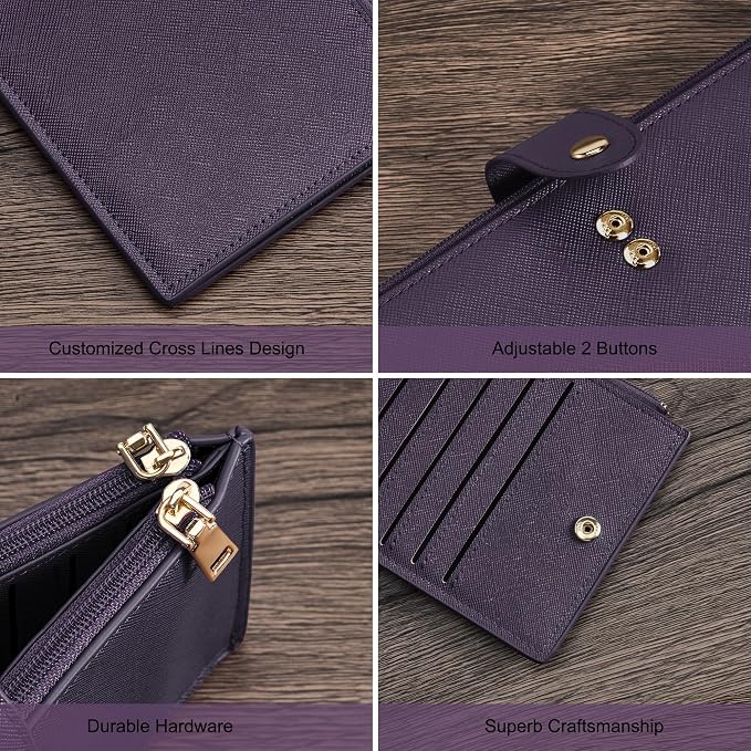 Travelambo RFID Wallet Women Large Size Bifold Multi Card Wallet Case with Zipper Pocke Credit Card Holder for Women
