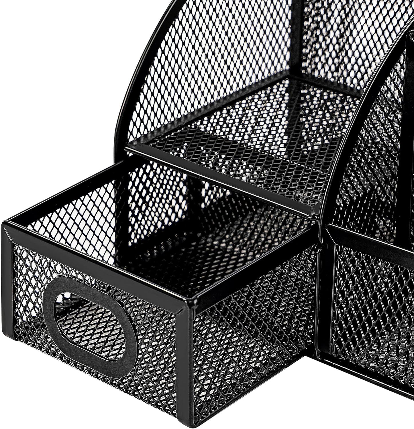 Amazon Basics Pen Holder and Desk Organizer, Office Caddy Storage, Black, ‎9.1" x 5.9" x 5.5''