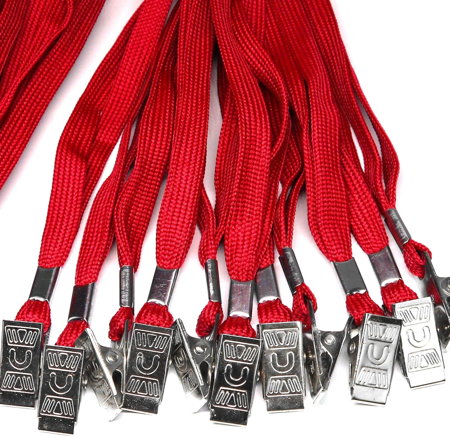 Ollain Badge Lanyards Neck Bulk Cruise Lanyards Lanyard with Clip for ID Card Name Tags Badge Holders (Red, 100 Pack)