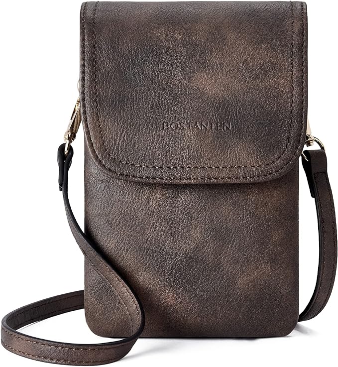BOSTANTEN Small Crossbody Bag for Women Designer Cell Phone Purse | Vegan Leather, Multiple Pockets, Card Slots, Compact Size for Phone, Cards and Keys, Daily Travel Shopping Use