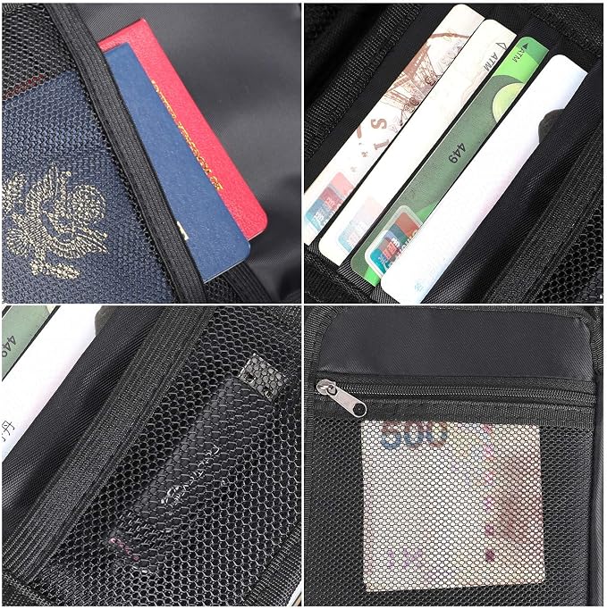 ENGPOW Small Fireproof Bag with Lock,Money Organizer Case,9”x 5.3”x 3.7” | Cash Safe Wallet Carrying Bag Set with Multi-Pocket, Portable Home Travel for Card,Passport,Coin,Check,Bill,Soft Box,2 Pack