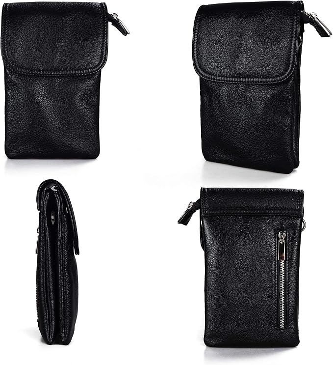 befen Genuine Leather Small Crossbody Bags for Women Cell Phone Travel Bag | Soft Real Leather, Adjustable Shoulder Strap, Card Slots, Compact Size, Daily Travel Shopping Outing Use, Phone Purse