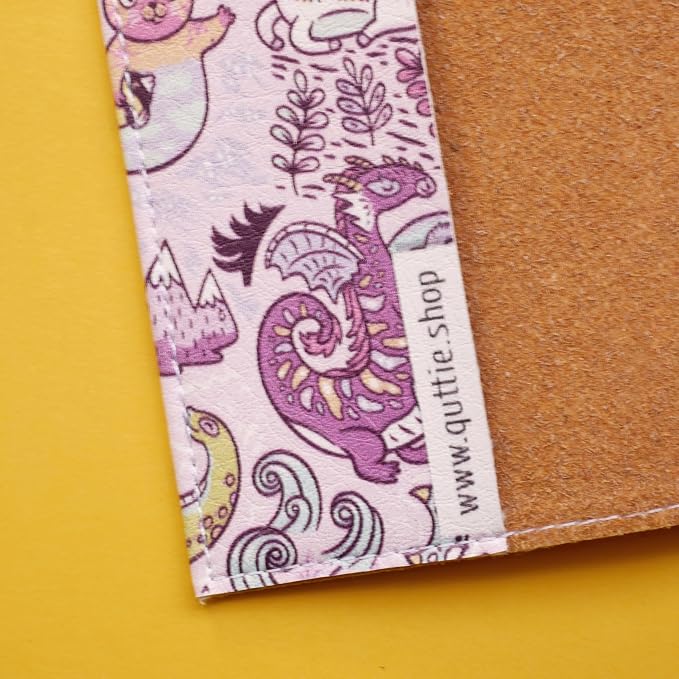 Passport Cover for Kids, Women and Men, Cute Travel Passport Holder (Dragon Yeti Pattern)