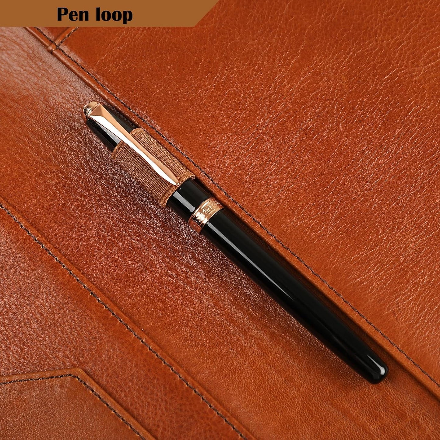 Genuine Leather Padfolio,Free Engraved Name, Personalized Leather Portfolio, A4 Document Folder Legal Pad Padfolio, Resume Folio for Men & Women