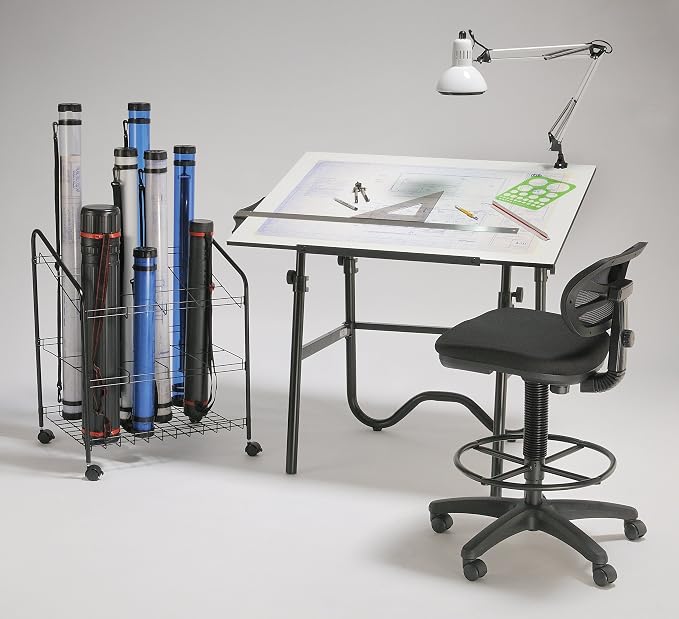ALVIN WRF55 Wire Bin Roll File, Made for Rolled Maps, Plans, Drawings, and Tubes (5 x 5 Inches - 12 Slots)