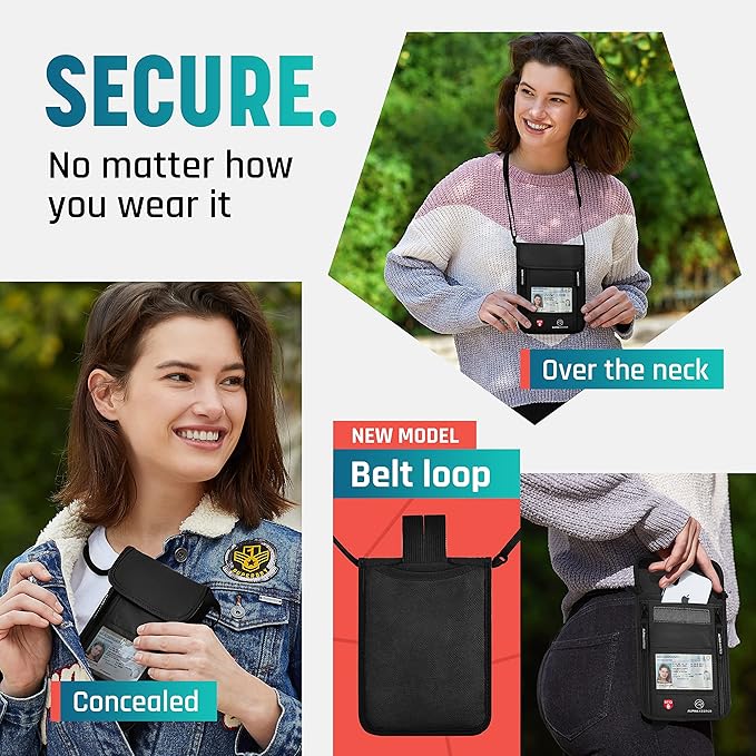 Neck Wallet, Travel Pouch For Passport Holder And Documents, Travel Neck Wallet For Traveling Women