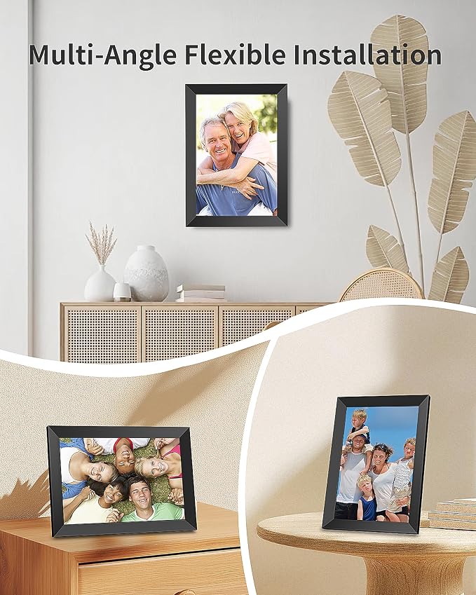 Frameo Digital Picture Frame, 10.1 Inch Smart WiFi Photo Frame with 1280x800 HD IPS Touch Screen, Auto-Rotate, Wall Mountable, Share Photos/Videos Instantly via App from Anywhere