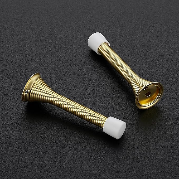 Ravinte Door Stoppers, 12 Pack Gold Spring Door Stops with Rubber Bumper, Door Stoppers for Bottom of Door