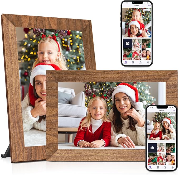 Uhale 2 Pack Digital Photo Frame 16GB Storage 10.1 Inch WiFi Electronic Picture Frame Desktop IPS Touch Screen HD Display SD Card Slot Auto-Rotate Slideshow Share Videos Photos Send Wishes Remotely
