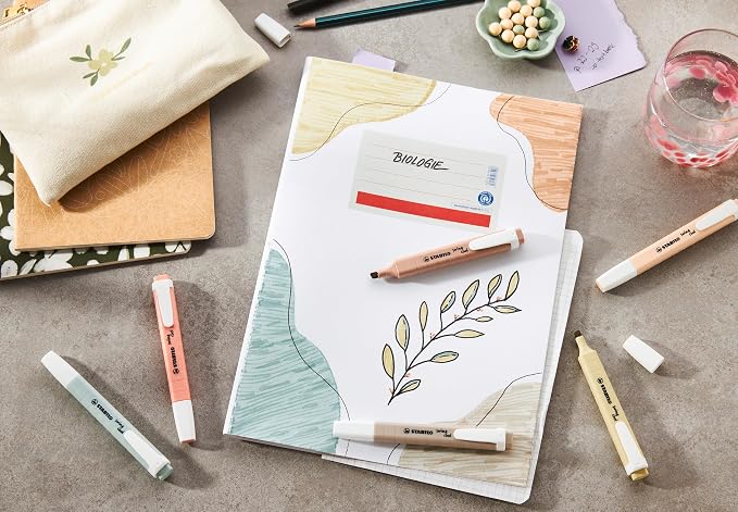 STABILO - Highlighter - Swing Cool NatureColors | Pack of 4, mud green, siena, beige, green earth