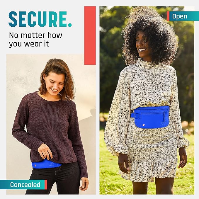 Alpha Keeper Money Belt for Travel Hidden Under Clothes – RFID Blocking Passport Holder & Slim Waist Wallet Pouch for Women & Men, Anti-Theft Travel Accessories