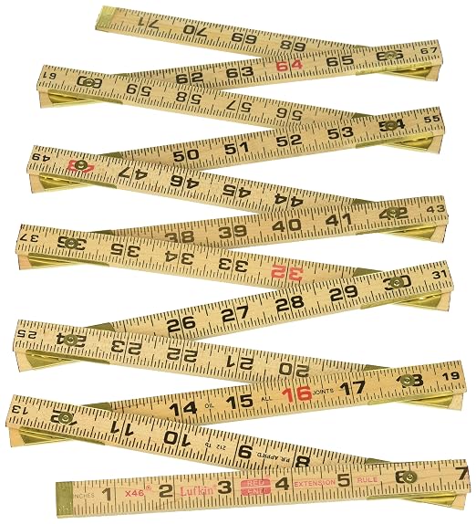 Crescent Lufkin Wood Rule, 6' Brass Ext, Black , Brown - X46SLN