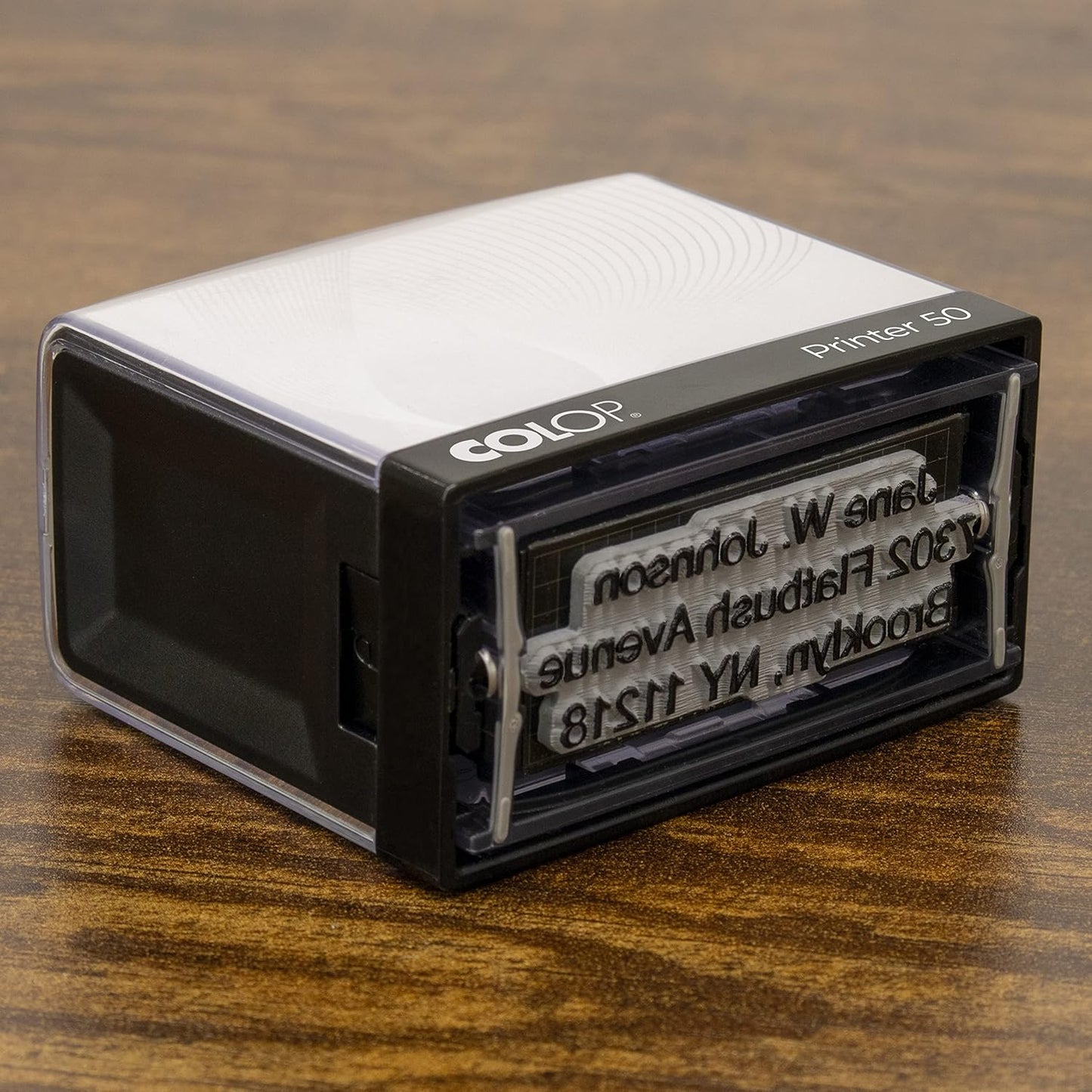 COLOP Extra Large Size Self Inking Custom Text Stamp - Choose from Many Fonts & 15 Ink Colors