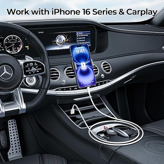 Basesailor Car Carplay Cable for iPhone 17 16 Pro Max,USB A to USB C Car Charger Cord 3.3FT 2Pack for iPad Pro 10th Mini 7th 6th Air 5th 4th Generation,Samsung S24 S23 S22 S21 FE Plus Ultra,A52 A53