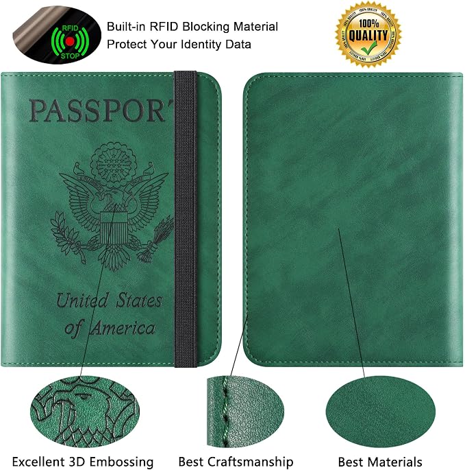 Airtag Passport Holder for Travel Essentials, RFID Passport Cover | Rfid Blocking Wallet, Synthetic Leather Case, Vacation Travel Accessories, For Women Men
