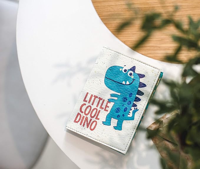 Passport Cover for Kids, Women and Men, Cute Travel Passport Holder (Little Cool Dino)