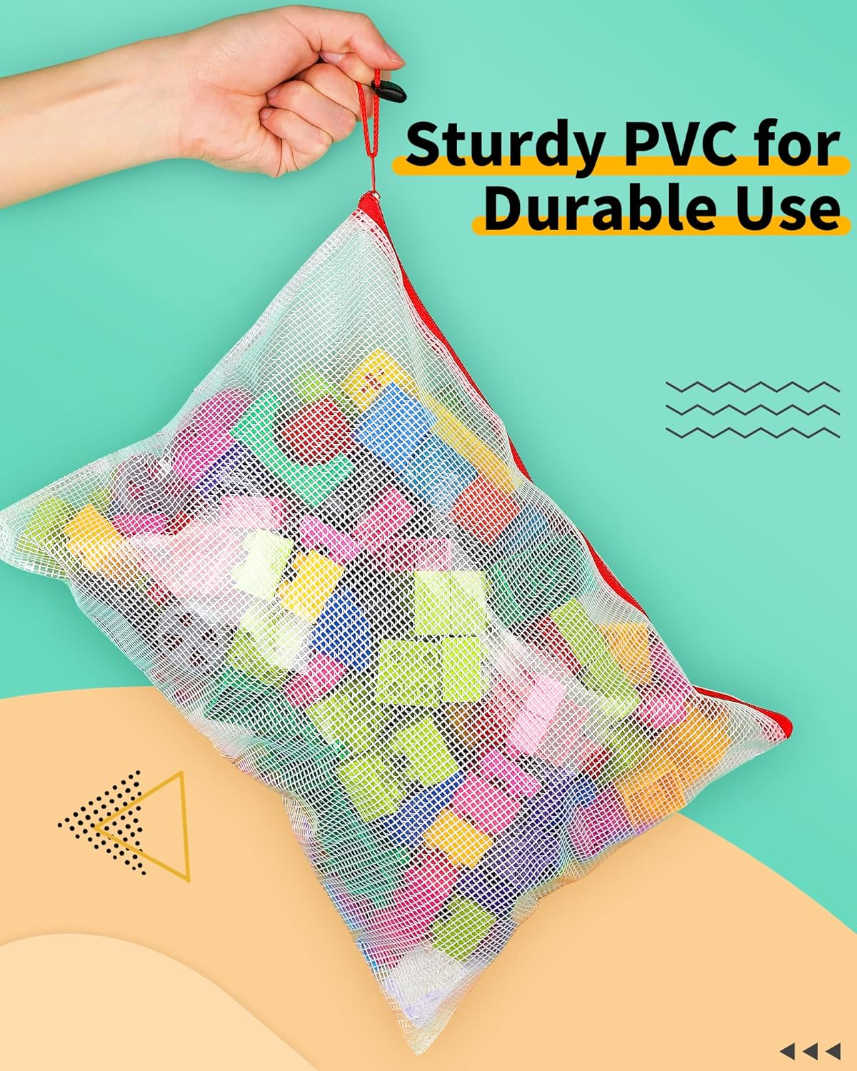 Smarpau 8pcs Zipper Pouch, 8 Sizes 8 Colors Plastic Zipper Bags for Organizing, Multipurpose Waterproof Zip Document Pouches for Office, Travel, Board Game Storage