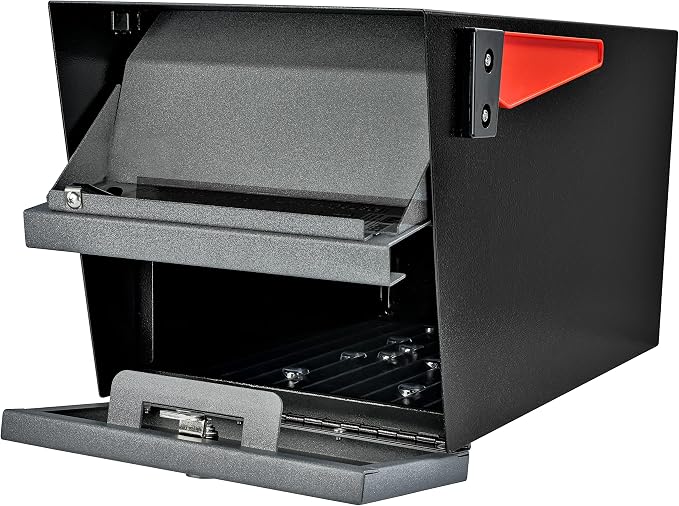 Mail Boss 7521 Mail Manager Locking Mailbox, Large, Black & Granite