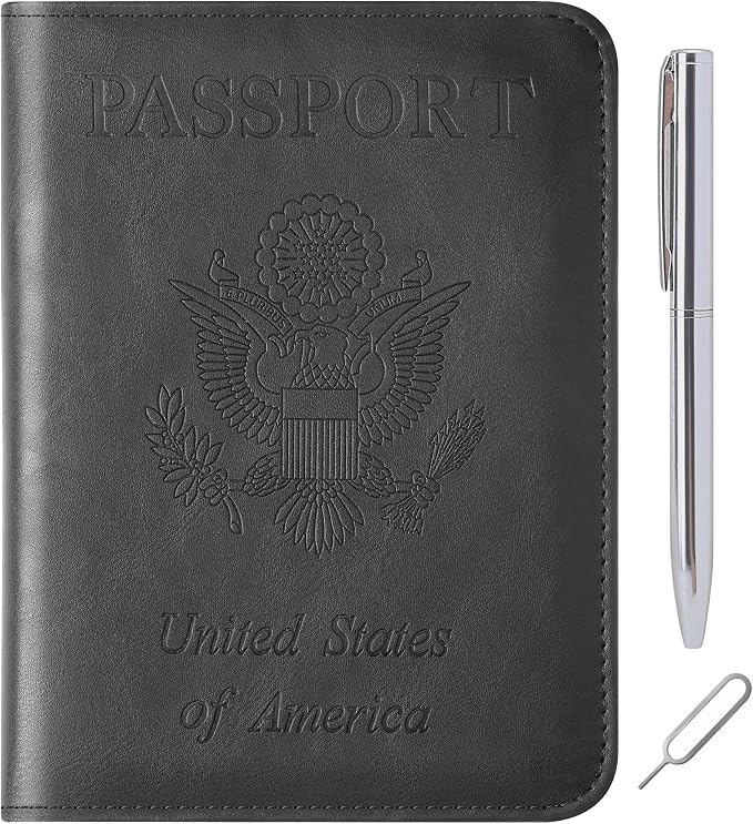 Passport Holder for Travel Essentials, RFID Passport Cover | Rfid Blocking Wallet, Synthetic Leather Case, Vacation Travel Accessories, For Women Men