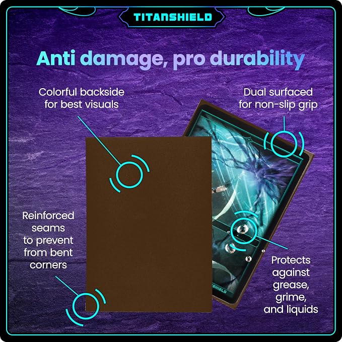 TitanShield Premium Card Sleeves | Compatible with Pokemon, One Piece, Lorcana, Flesh & Blood, & Magic The Gathering MTG | (150 Sleeves - Standard) (1, Earth Brown, Standard | 66x91mm)