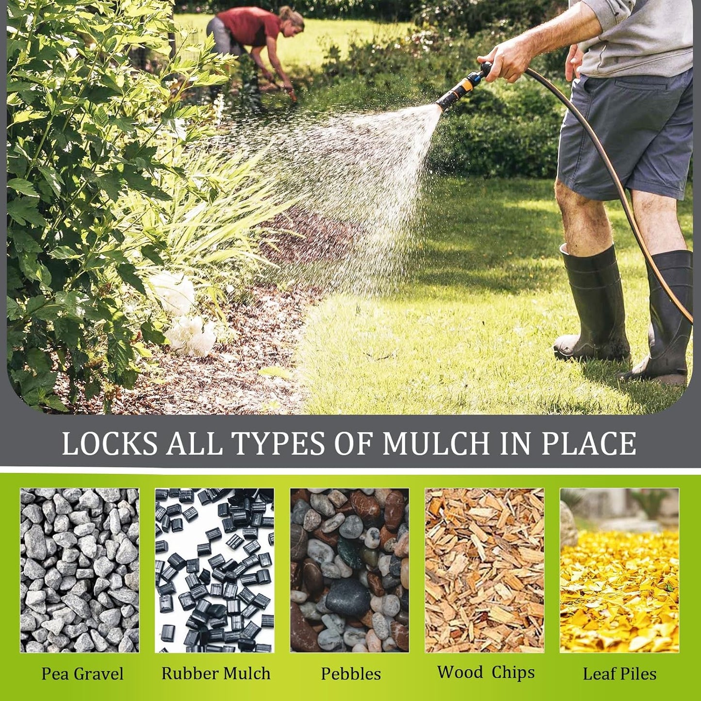 Rock Glue for Landscaping, Easy Hold Mulch Glue for Landscaping, Lockdown Sticky Rock Glues Landscape Stone Glues Strong Mulch Binder, Fast Drying Concentrate Gravel Binder - 64oz