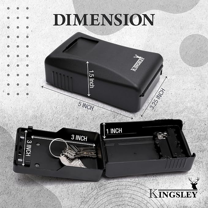 Kingsley Key Realtor Lock Box - Guard-a-Key, Secure Weatherproof Key Box Wall Mount for Indoors and Outdoors, 4 Digit Resettable Combination Code, Large Capacity for Storing Spare Keys