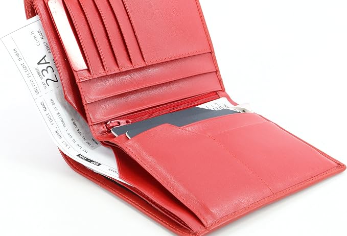 Genuine Sheep Leather Smart Family Size Passport Travel Wallet/Holder - (So Good)