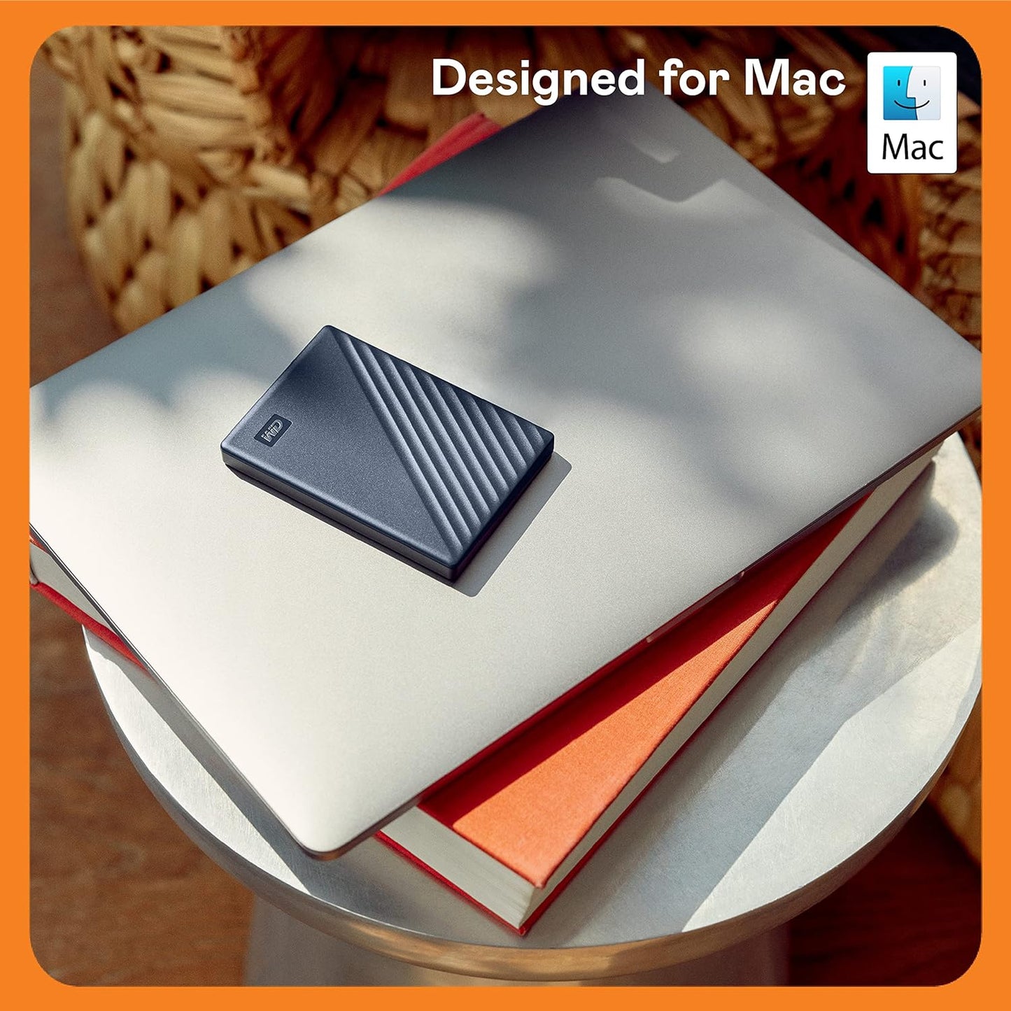 WD 6TB My Passport for Mac, Navy, Portable External Hard Drive with Backup Software and Password Protection, USB 3.1/USB 3.0 Compatible - WDBK6C0060BBL-WESN