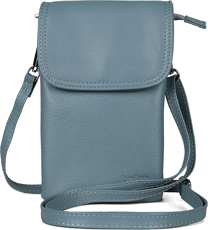 befen Genuine Leather Small Crossbody Bags for Women Cell Phone Travel Bag | Soft Real Leather, Adjustable Shoulder Strap, Card Slots, Compact Size, Daily Travel Shopping Outing Use, Phone Purse
