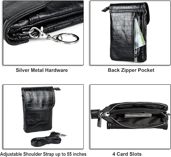 befen Genuine Leather Small Crossbody Bags for Women Cell Phone Travel Bag | Soft Real Leather, Adjustable Shoulder Strap, Card Slots, Compact Size, Daily Travel Shopping Outing Use, Phone Purse