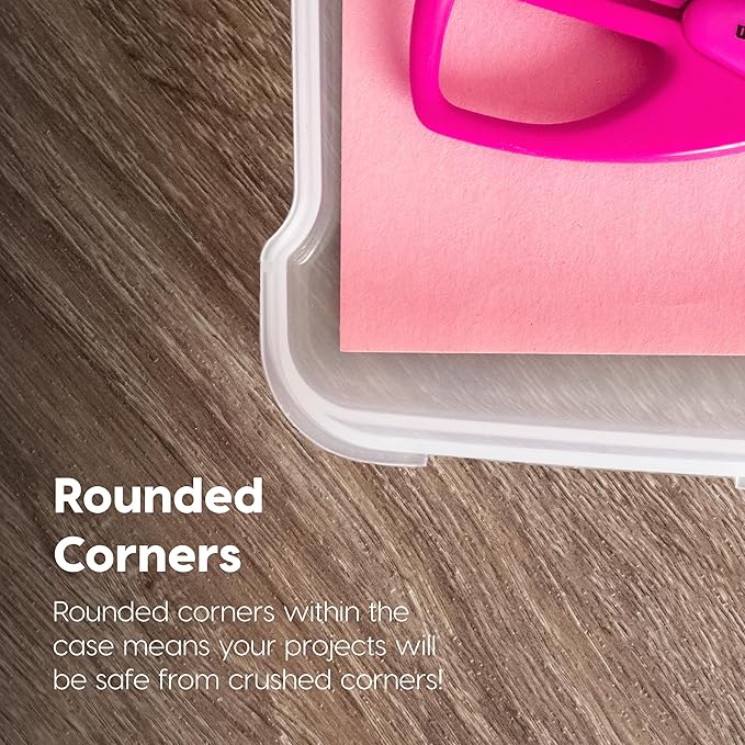 IRIS USA Board Game Storage Containers, 2-Pack |Made in USA| Organizers with Built-In Handle & Snap-Tight Lid for Puzzles, Scrapbook, and Fits 8.5" x 11" or A4 Papers, Thick - Clear