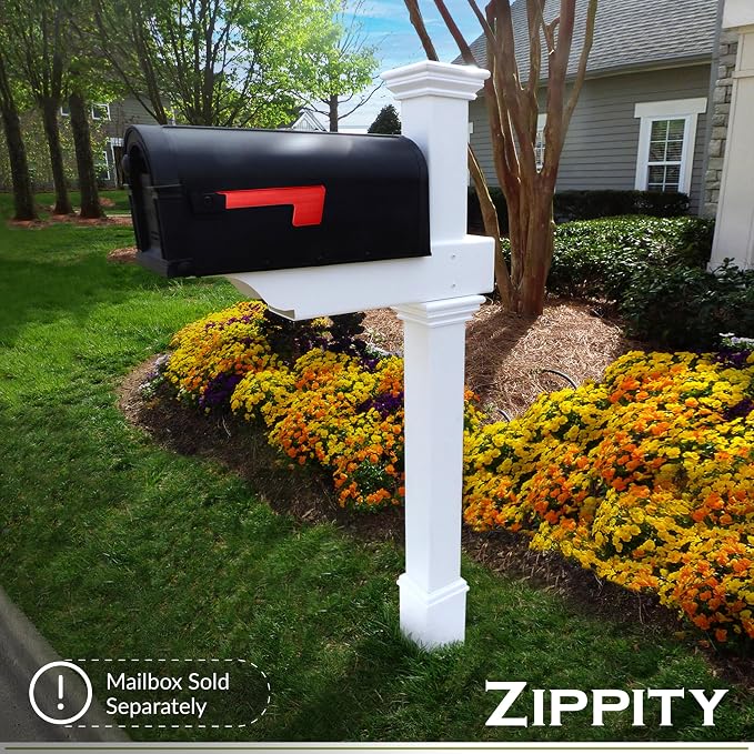 Zippity Outdoor Products ZP19013 Classica Mailbox Post, White