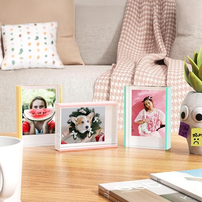 WINKINE Instax Mini Frames, Polaroid Frame for Fujifilm Instax Mini Film, 2x3 Small Picture Frames for Desktop, Polaroid Photo Frame, Small Size Wallet Picture Holder