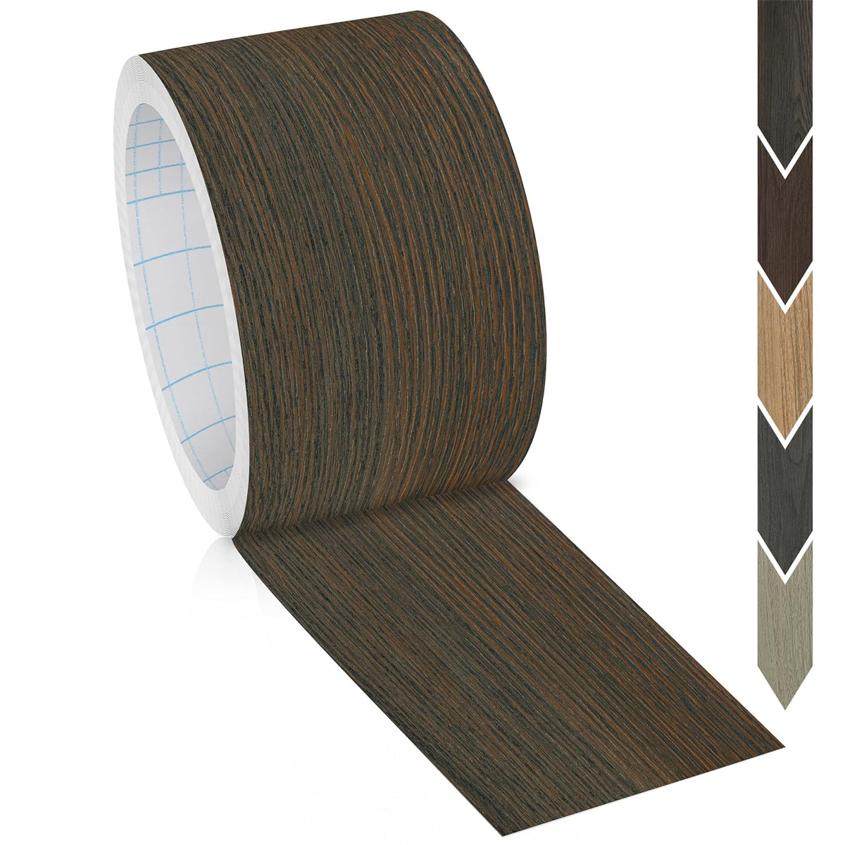 GSCIT Club Wood Grain Repair Tape, 2.4 inch X 250ft Self Adhesive Brown Walnut Grain Repair Patch for Tables, Chairs, Baseboards, Doors, Windows, Floors, Handicraft DIY.