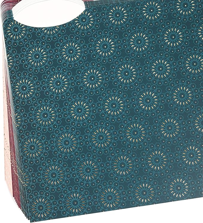 U Brands 3 Tab File Folders, Fleuri Jewel Tones, 24 Count
