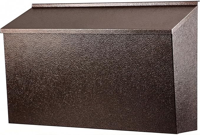 KYODOLED Wall-Mount Mailbox, Large Capacity Mail Box, Galvanized Steel Rust-Proof Metal Post Box, Mailboxes for Outside,15.7"x9.9"x4.9" Bronze