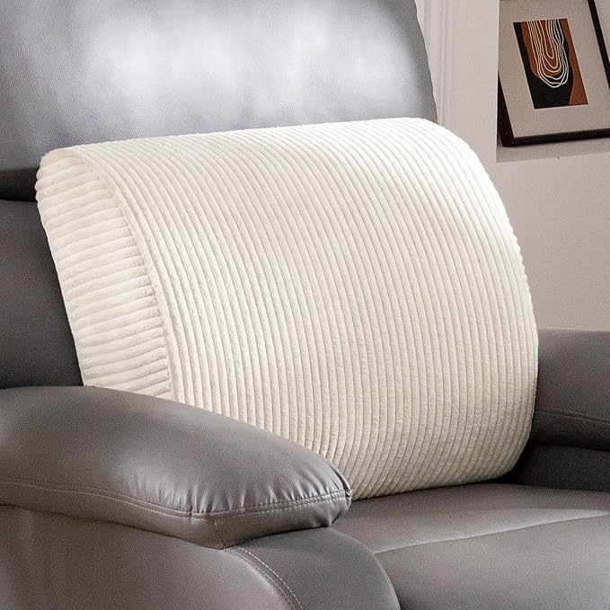 Lumbar Support Pillow for Recliner Chair/Accent Chair/Couch, Extra Large Memory Foam Back Support Cushion for Elderly, Recliner Cushions for Back Rest, Pain Relief, Reading, Washable Cover, Beige
