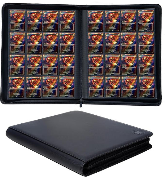 1000+ Pockets Trading Card Binder, 16-Pocket Card Ablum Compatible with MTG,Sports Cards & Other Standard Size Trading Cards (Black)